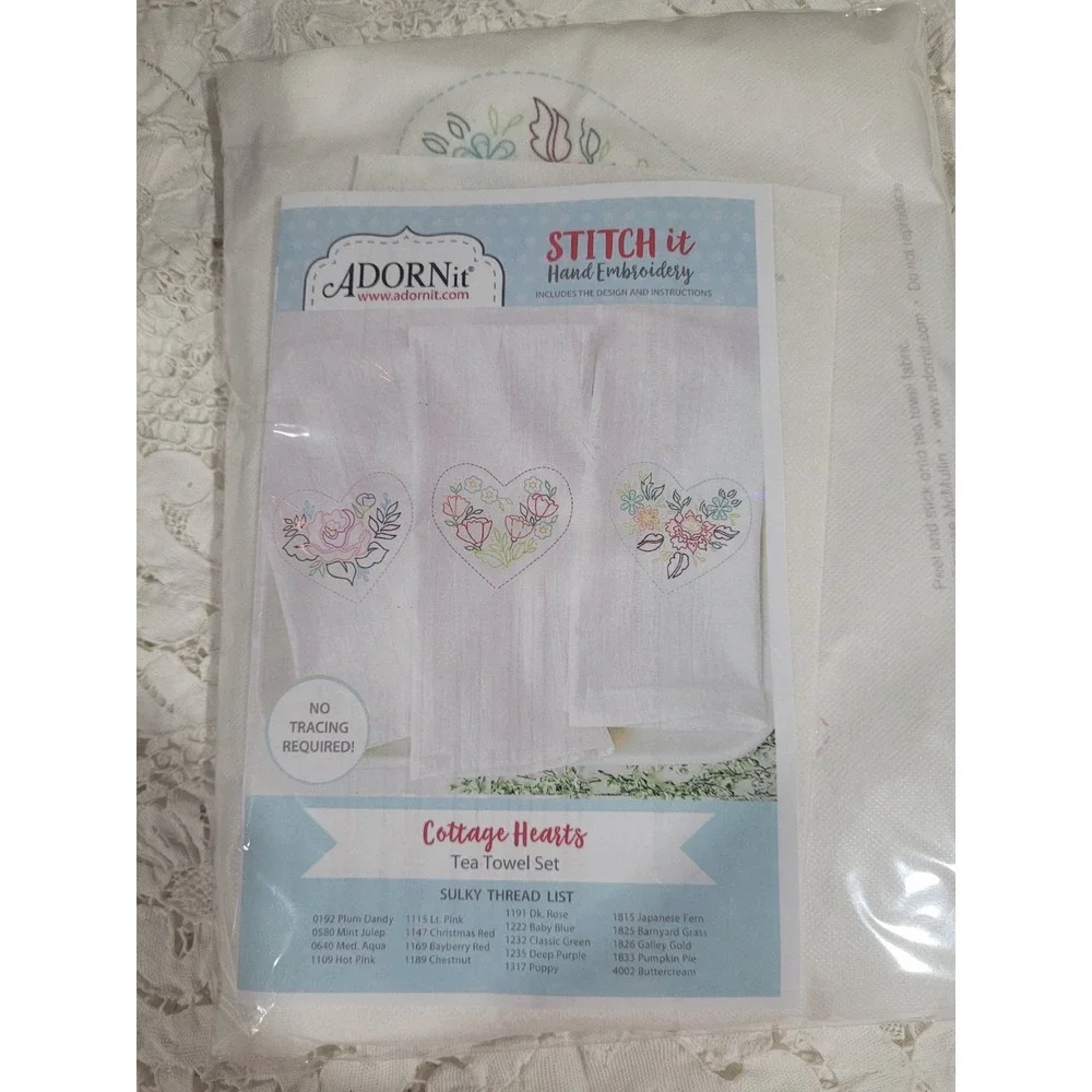 Adornit Cottage Hearts Tea Towel Set Kit